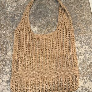Source Unknown Tan Open Weave Tote
